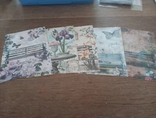 5X NOSTALGIC/VINTAGE SHEETS FOR SCRAPBOOKING/JOURNALS NEW CIRCA 13X9CM (VIN1572)