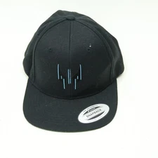 Yupoong The Classic Black Snapback Hat w/ Logo Adjustable Flat Bill Cap