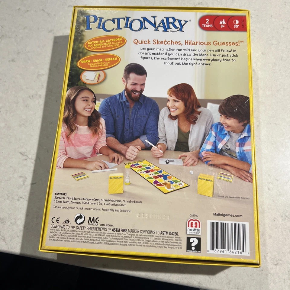 Pictionary Family Board Game for Kids, Adults and Game Night for 2 Teams with... - Image 2 of 2