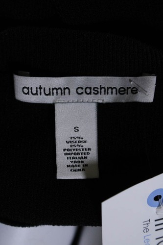 Autumn Cashmere Womens Ribbed Long Sleeve Crewneck Hourglass Top Black Size S - Picture 6 of 7