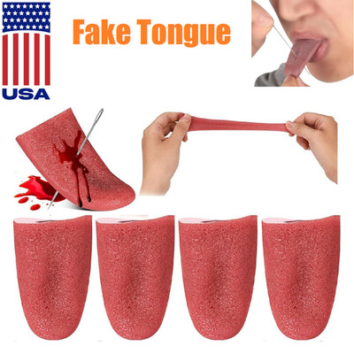 4x Realistic Fake Tongue Gross Jokes Prank Magic Tricks Props Prank Scary Toy
