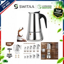 Cafetière italienne moka 4 tasses 200 ml acier inoxydable