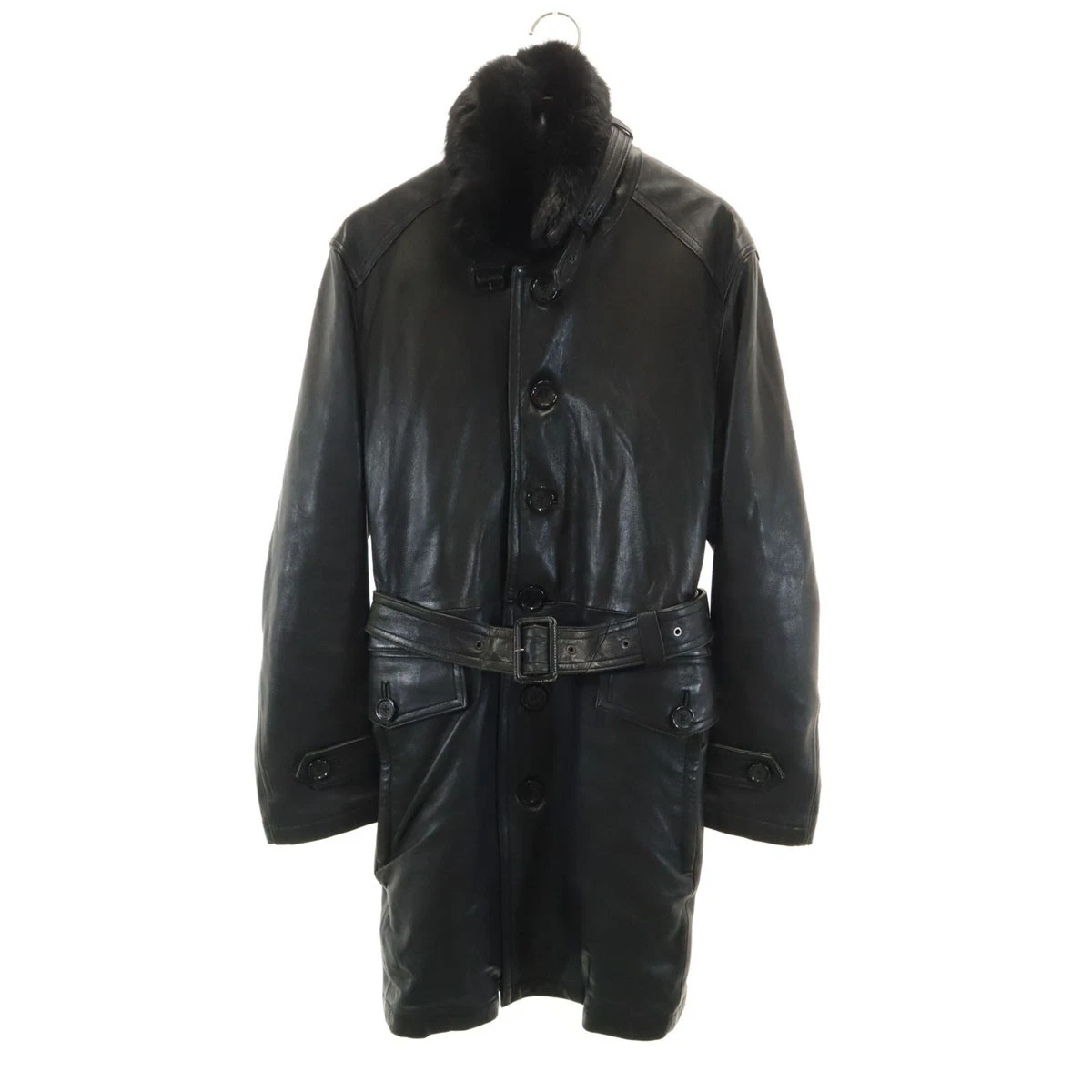 Burberry Leather Outer Shell Black Coats, Jackets & Vests for Men