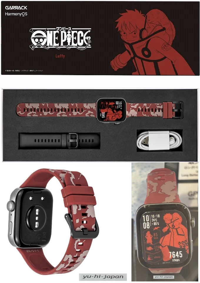 GARRACK One Piece Luffy Smartwatch HUC-OP-FT3-L Quartz GPS Silicone Strap w/Box - Image 2 of 4