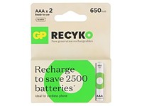 65AAAHCE Batt: Ni-Mh AAA,R3 1,2V 650Mah Lsd Blister Ready2Use 2Stk. Gp