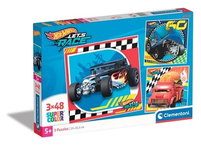 Clementoni - Hot Wheels Supercolor Wheels-3 x 48 (bevat 3 48 stuks) kinderen 5 j