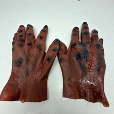 Unbranded Horror Monster Hands Unisex OS Brown Black Red Stitched Latex Gloves