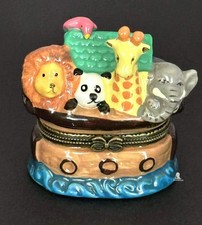 Noah's Arc Trinket Box Adorable Zoo Animal Keepsake Box.