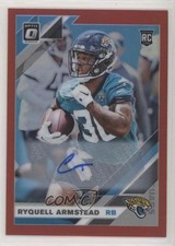 2019 Panini Donruss Optic Rookies Red Prizm 26/50 Ryquell Armstead #101 Auto 4b1