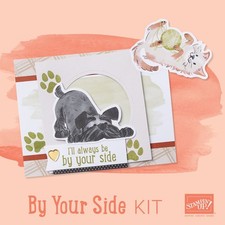 RARE NIB Stampin' Up Card Kit BY YOUR SIDE with Stamps  Ink Spot Cats Dog Pet