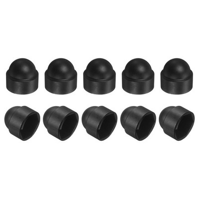 10Pcs Nut Protection Cap, M14x21x24mm Hexagonal Screw Protection Cap (Black)
