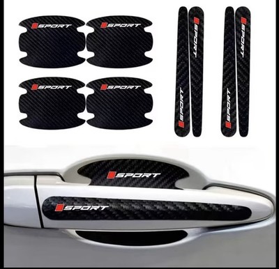 8x Schutzfolie Auto-Türgriff-Aufkleber Kratzfest Universal Aus Carbonfaser Sport