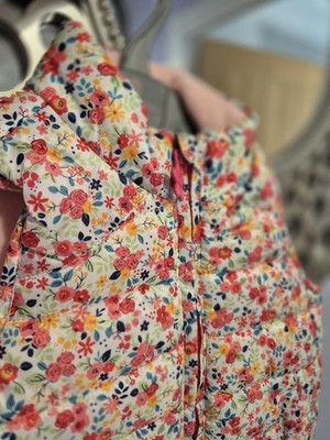 Mothercare Baby Girls Pink Floral Padded Lined Gilet Bodywarmer