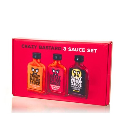 Crazy Bastard Hot Sauce 3er Set - sehr scharfe Chilisaucen 3x100ml