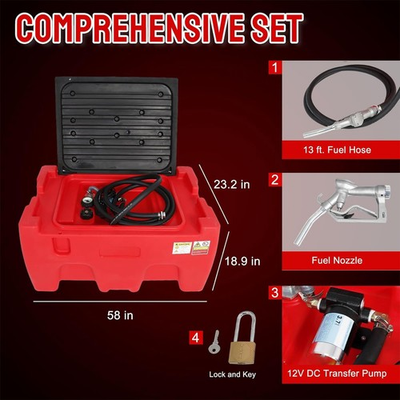 #ad 40 Gallon Portable Gasoline Diesel Fuel Transfer Tank with 12V DC Pump for Truck $458.05