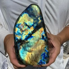 4.3lb Natural Labradorite Quartz Crystal Freeform Mineral Specimen Healing