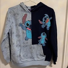 Disney Stitch Girls Large 11-12 Pull Over Long Sleeve Hoodie Kangaroo Pocket