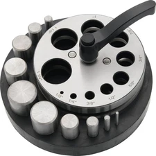 Round Disc Cutter Set 12pc Steel with Rubber Base for 3–31.6mm Jewelry Rounds