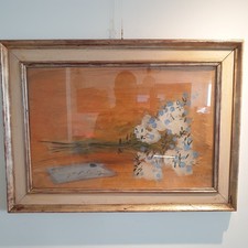 Quadro Renato Borsato – Olio su compensato (1969) – “Composizione floreale” 