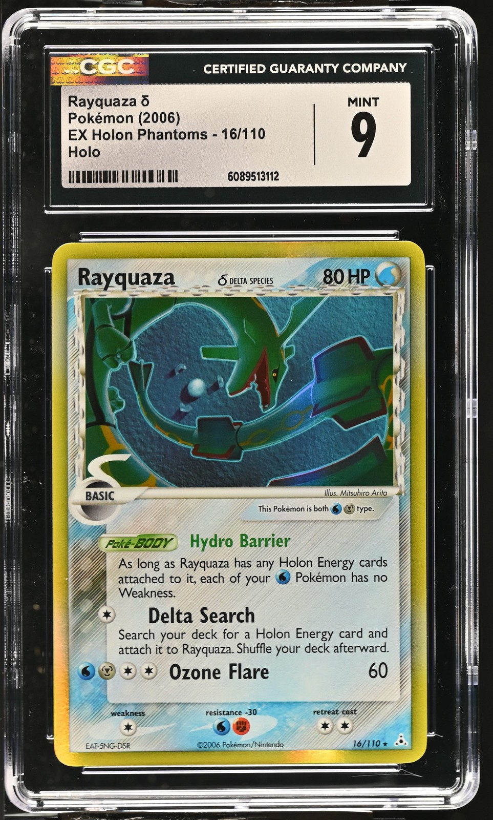 CGC 9 MINT Rayquaza 2006 EX Holon Phantoms 16/110 Holo Pokemon Card