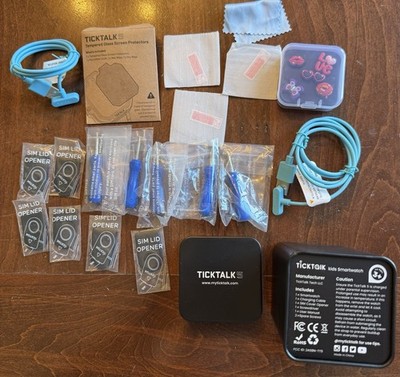 NEW OEM PARTS~~TICKTALK 5 Kids Glass Screen Cover Sim Lid Charge Cord NO WATCH!