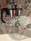 Vintage Pyrex Glass Coffee Pot Carafe Pitcher Black Honey Bee 9.5" Tall