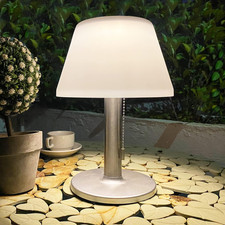 Dimmable LED Solar Table Lamp - Waterproof Cordless Outdoor  Indoor Use