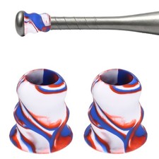 Silicone Bat Taper Bat Knob Taper Softball Grip 2Pcs & Red-Blue-White