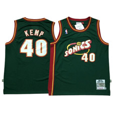 MEN Shawn Kemp 40 1995-96 - All Stitched Jersey Green White