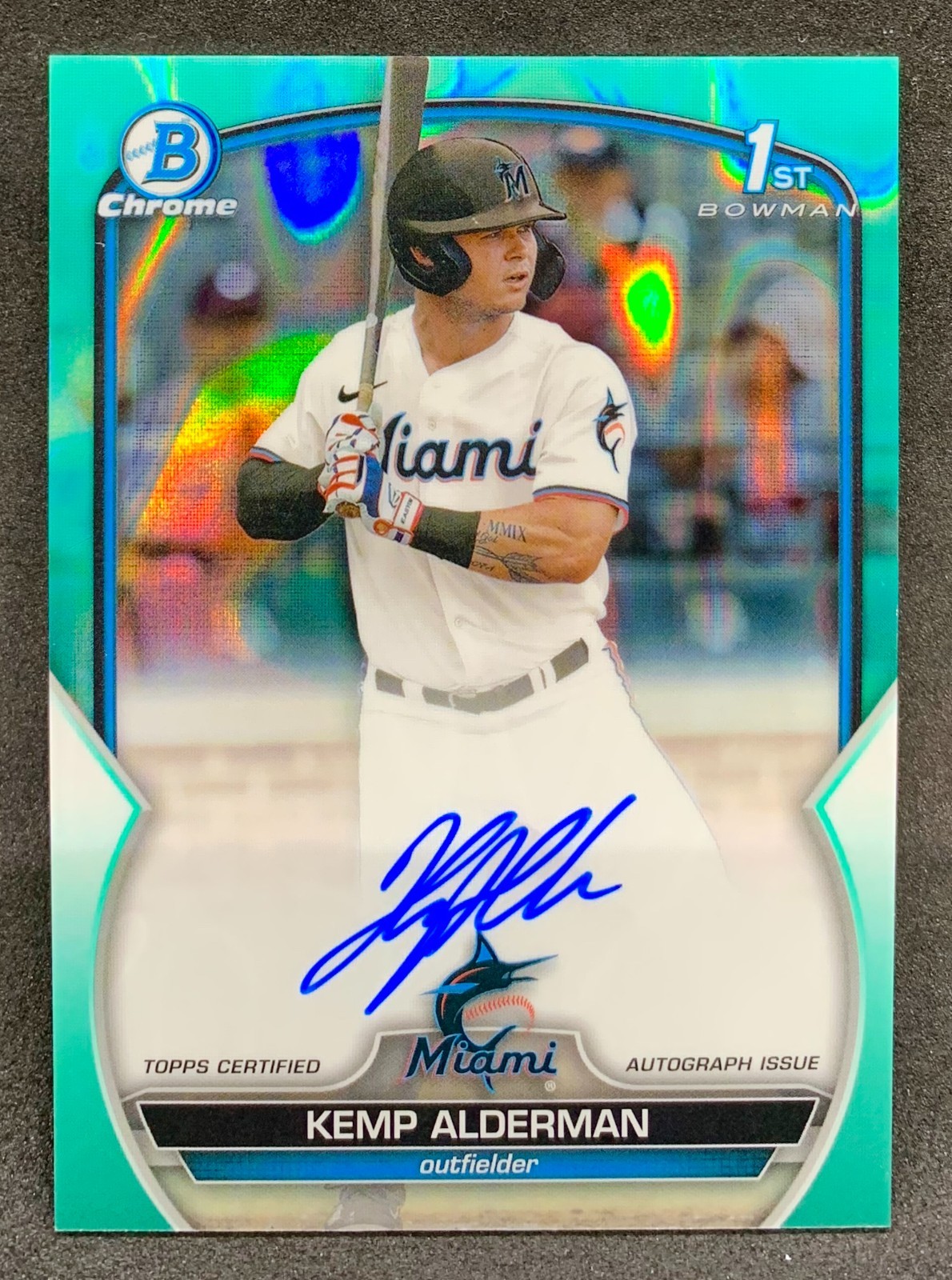 2023 Bowman Draft Chrome KEMP ALDERMAN Aqua Lava Refractor 1st Auto SP /199
