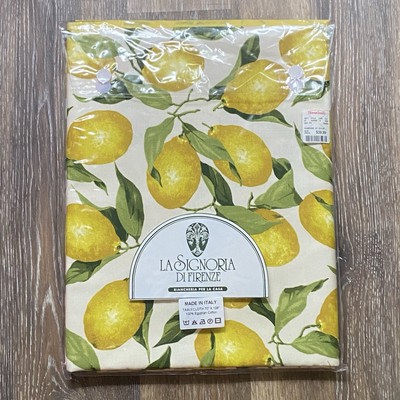 La Signoria di Firenze Tablecloth Lemons 70'' x 108'' Italy Made Egyptian Cotton