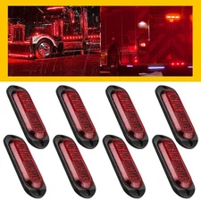 8x Red 4LED Side Marker Lights RV Truck Trailer Clearance Light Waterproof US EK