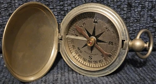 Antique WW2 WITTNAUER US Army Military Pocket Compass Vintage