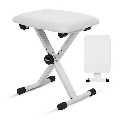5 Core Keyboard Bench 2'' Padded Piano Stool Adjustable 19'' Guitar Seat Portable