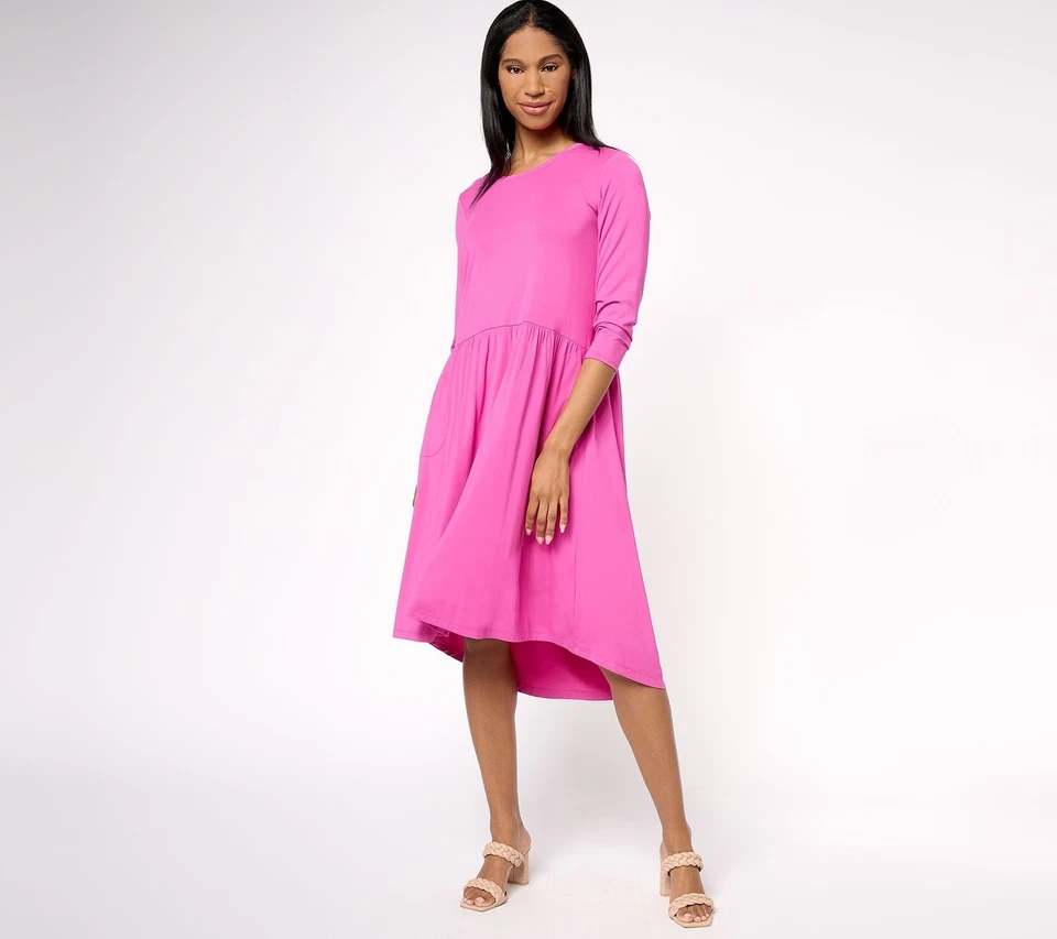 LOGO by Lori Goldstein Regular Rayon 230 Dress Rose Violet M New - Image 1 of 1