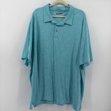 Roundtree Yorke 4XB Teal Blue Performance Polo Shirt Textured Short Sleeve