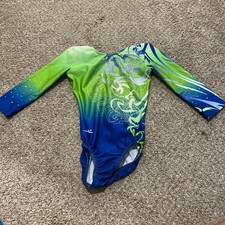 Gymnastics Leotard blue and Green with gems Made in USA never worn
