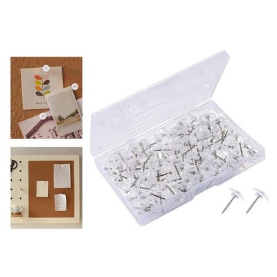 200Pcs Clear Push Pins Korktafeln Karte Pinnwand Wall Craft Works Projects