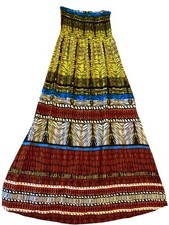 Sleeveless Long Maxi Dress Colorful Boho Maximalist Zebra Tribal Festival Size M