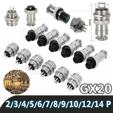 GX20 Aviation Plug 2 3 4 5 6-14 Pin 20mm Metal Male Female Panel Cable Connector