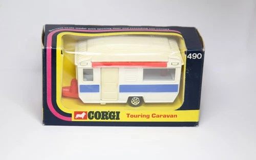 Corgi 490 Touring Caravan In Original Box - Very Near Mint Vintage Model 1975