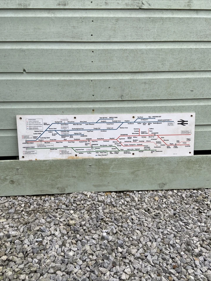 Original BR BRITISH RAILWAYS Alloy Carriage Route Map Sign Not Enamel - Image 1 of 4