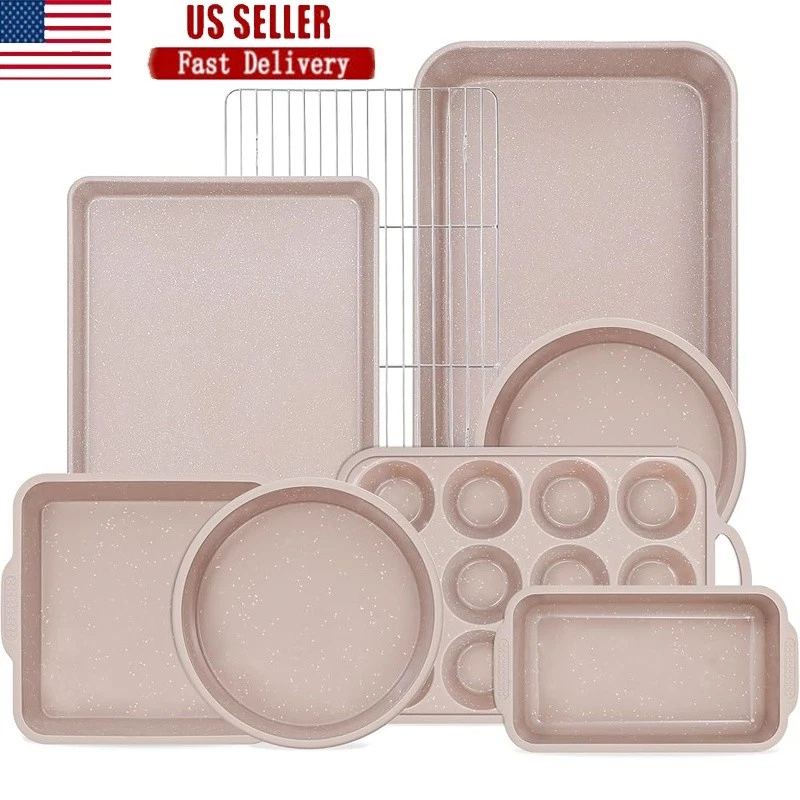 Nonstick Bakeware Set Carbon Steel Silicone Muffin Loaf Pans Kitchen Essentials