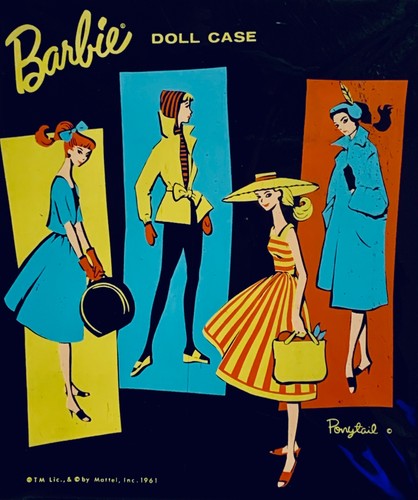 Vintage Mattel 1961 Ponytail Barbie Black Fashion Accessories Doll Case! - Picture 22 of 24