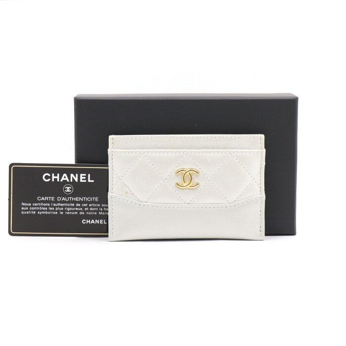 CHANEL★シャネル A84386 ガブリエル CC カードホルダー CHANEL Grey Gabrielle Gold CC Card Holder Wallet A84386