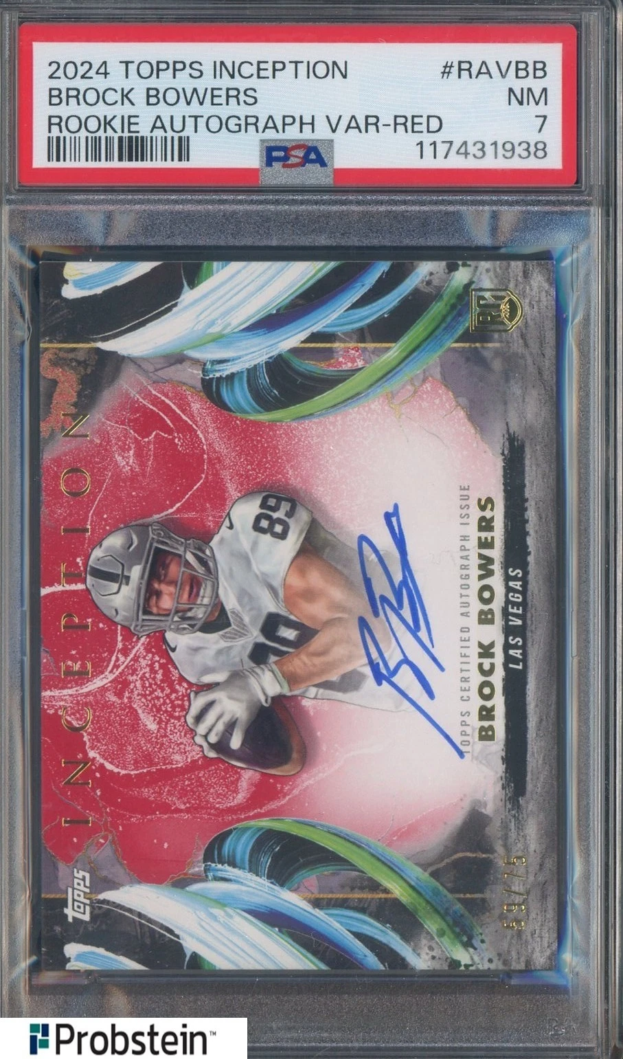 Brock Bowers Topps Inception Rookie Autograph Variations #RAVBB Red