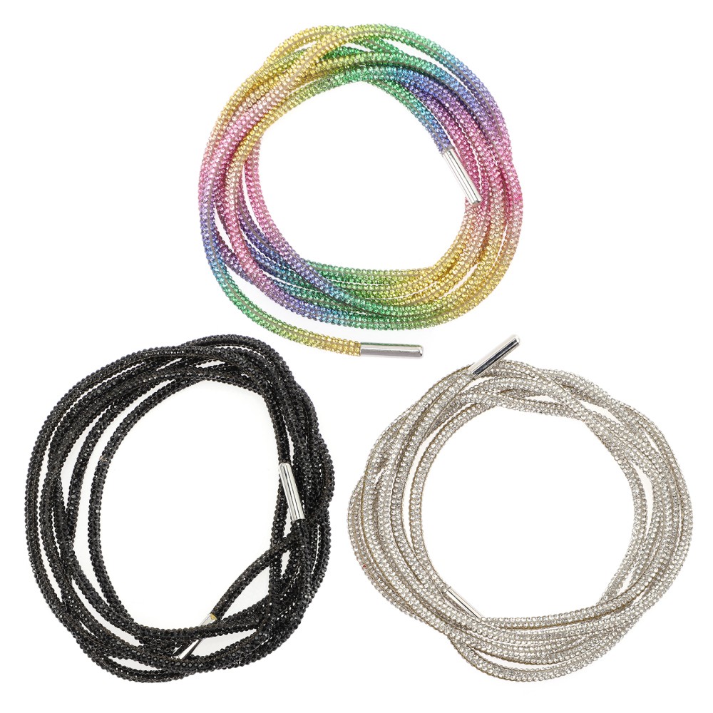 APL 3 pezzi lacci con diamante pieno bambino per scarpe da ginnastica lacci per scarpe con strass