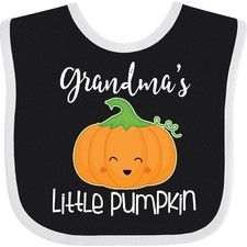 Inktastic Grandma Little Pumpkin Halloween Baby Bib Grandmas Cute Holiday Infant