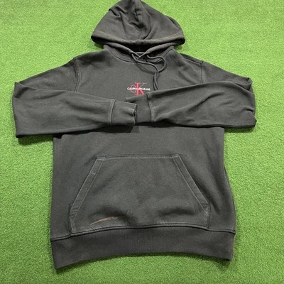 Pull à capuche homme Calvin Klein Jeans noir logo taille M avec cordon de... - Photo 1/4