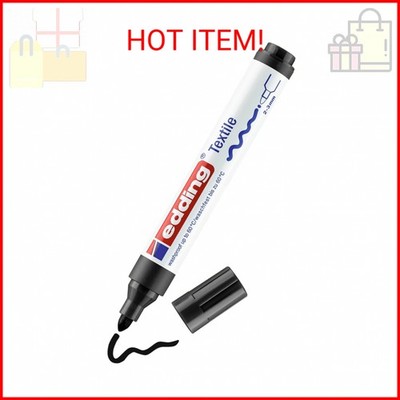 edding 4500 Textile Marker - Black - 1 Pen - Round Nib 2-3 mm - Permanent Fabric